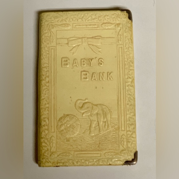 1920s Vintage Zell Baby's Book Faux Book Coin Bank - Picture 2 of 14